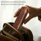 Gexmil Genuine Leather Pen Case, Full Grain Leather Pencil Holder, Hand-made - Image 2