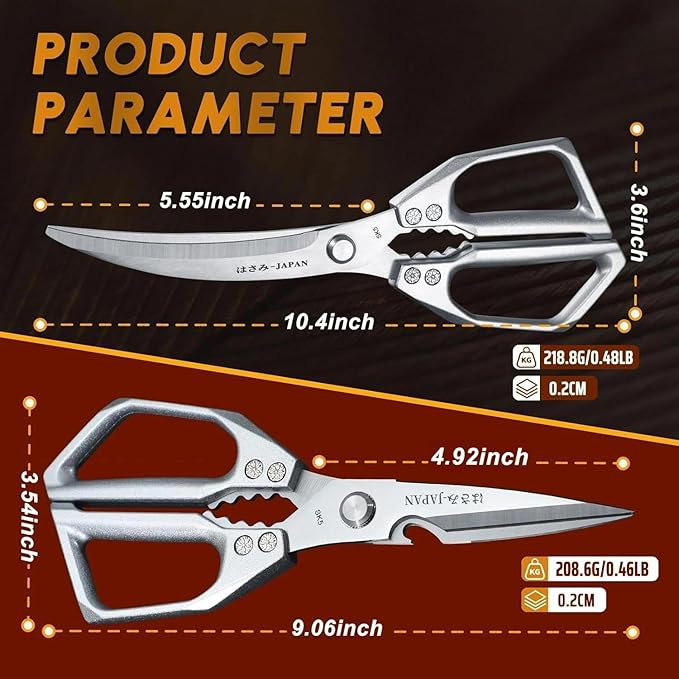 HUUSK Kitchen Scissors Set Silver - Image 6