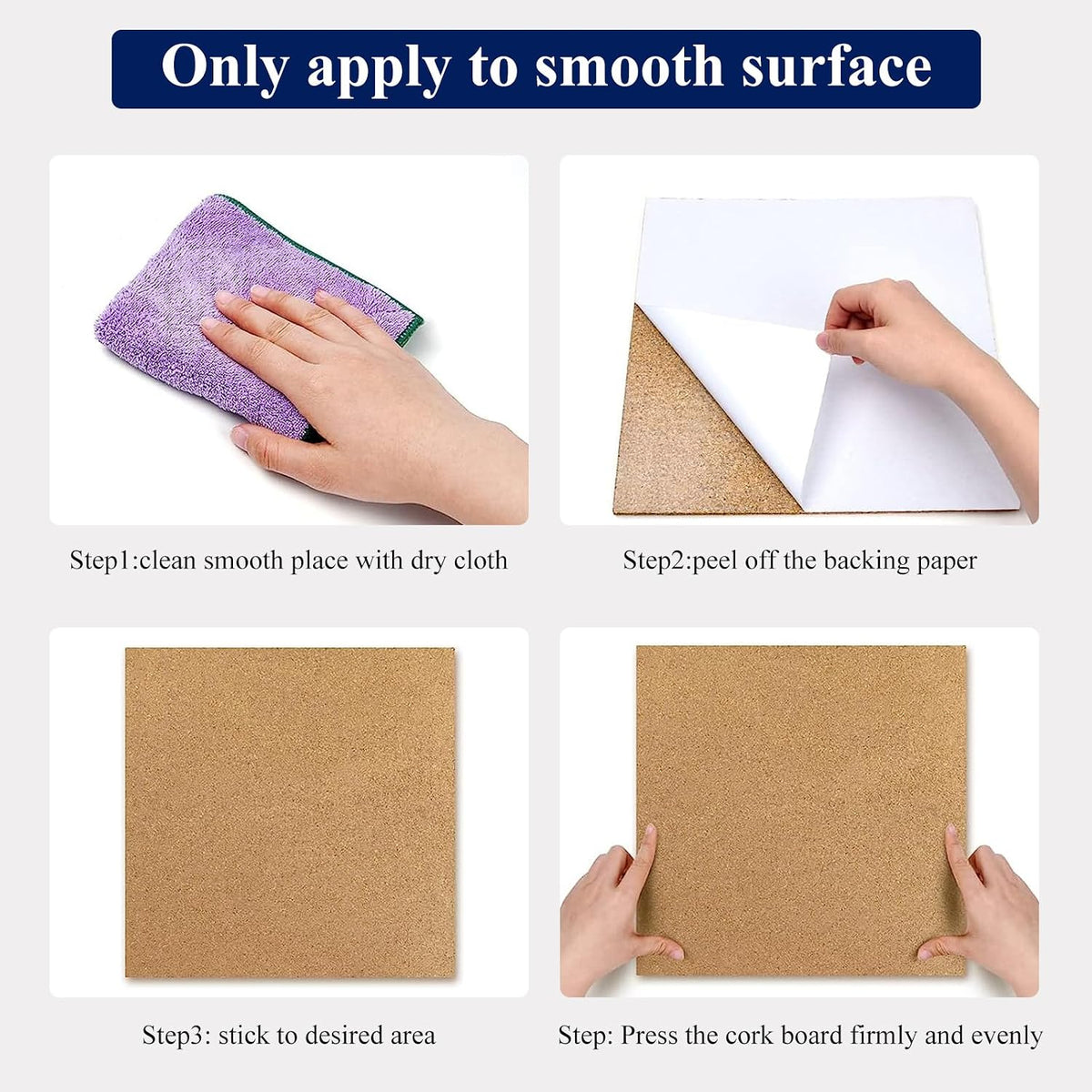 NACHLYNN Cork Board 12 Pack 12 x 12 Self-Adhesive Corkboards for Wall Square ...