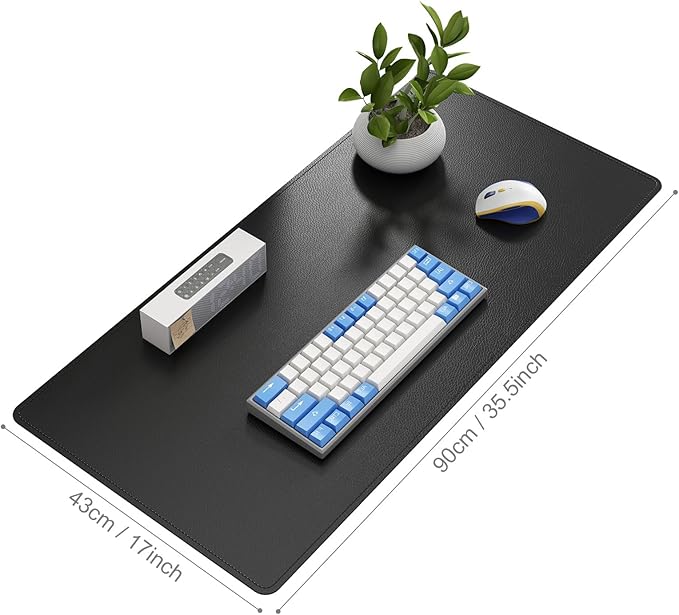 DAWNTREES Desk Mat Protector, PU Leather Desk Pad, Non Slip, Large Mouse Pad - Image 2
