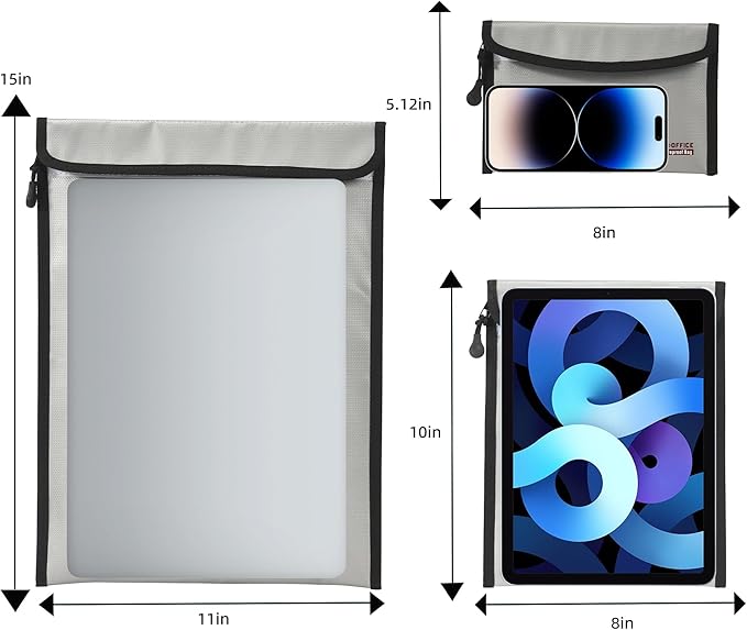 3 Pcs Fireproof Waterproof Document Bag, Fire and Water Resistant Safe Zipper - Image 2