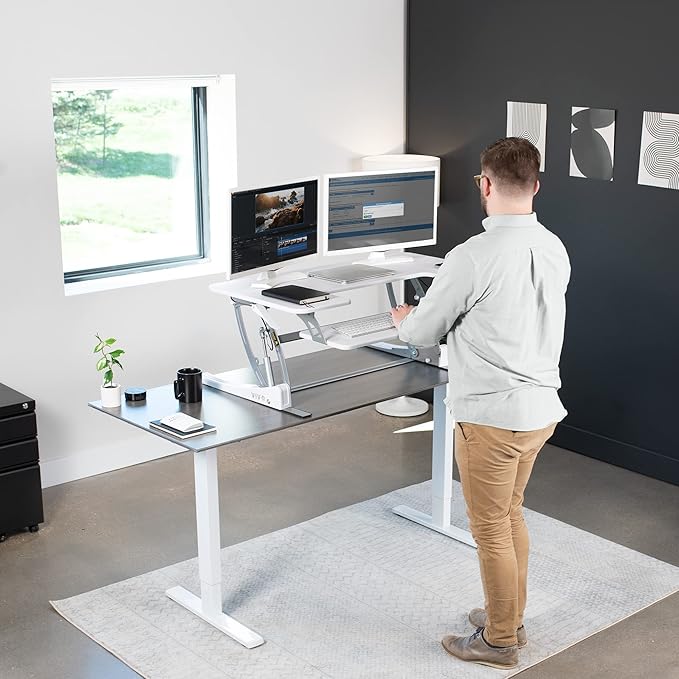 VIVO 42 inch Height Adjustable Stand Up Desk Converter, V Series, Quick Sit to - Image 3