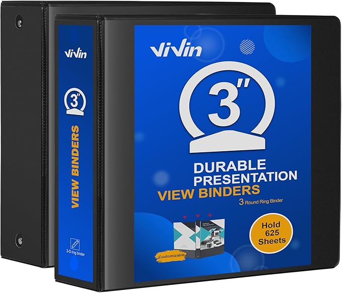 ViVin 3 Ring Binder 3 inch by ViVin