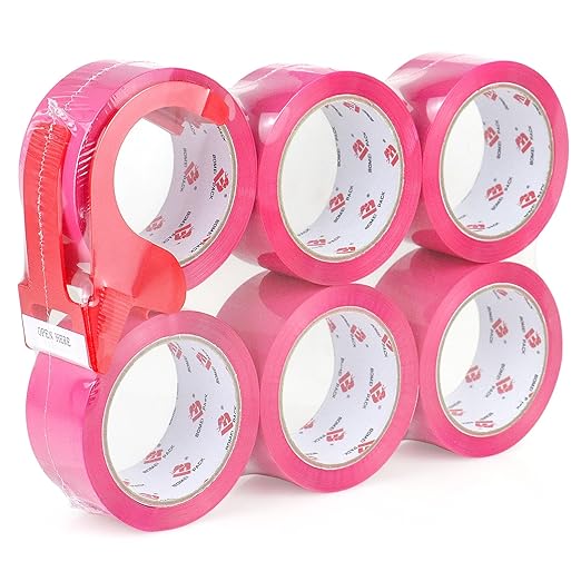 BOMEI PACK Heavy Duty 6 Rolls Colored Moving Tape by BOMEIPACK