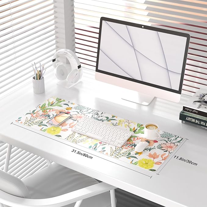 QIYI Floral Large Mouse Pad, Colorful Desk Mat - Image 2