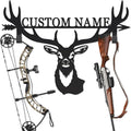 Personalized Deer Hunter Metal Wall Mount & Bow Rack, Custom Deer Hunting Gifts by HYTSIGN