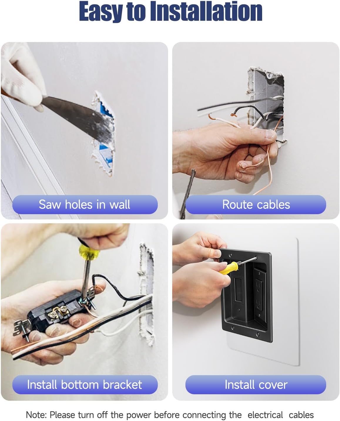 ZEXMTE in Wall Cable Management Kit, Wall Cable Concealer Kit for TV, Recesse...