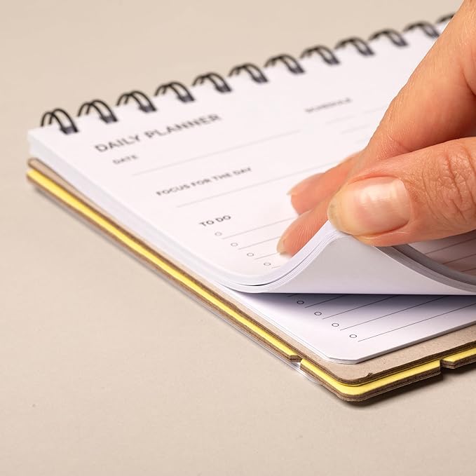 Undated Daily Planner Notebook – Spiral Bound A5, 60 Pages, School & Personal - Image 3