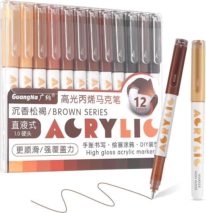 kander Acrylic Gel Pens, 12 Colors Highlighter Acrylic Gel Ink Pens by Yourcreativeassistant