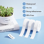 NIIMBOT Label Maker Tape for D110/D11/D101 Label Printer, Multi-Size | 3Rolls Pack | 0.47'' x 1.57''White, 0.55'' x 1.18''Transparent, 0.49'' x 4.29''White Cable, for Home Office School Labeling