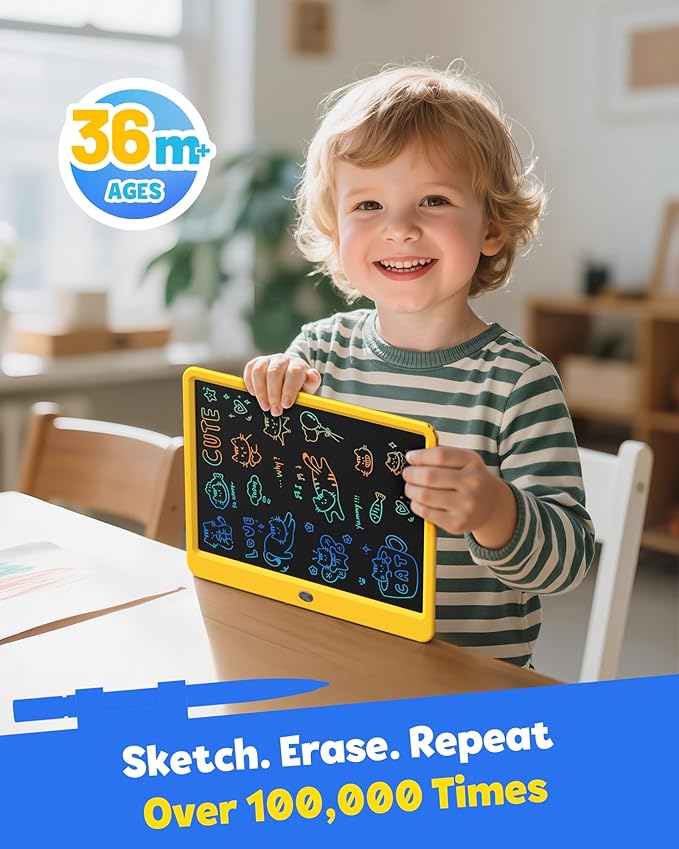TEKFUN LCD Writing Tablet Doodle Board, 12inch Colorful Drawing Tablet Writing - Image 2