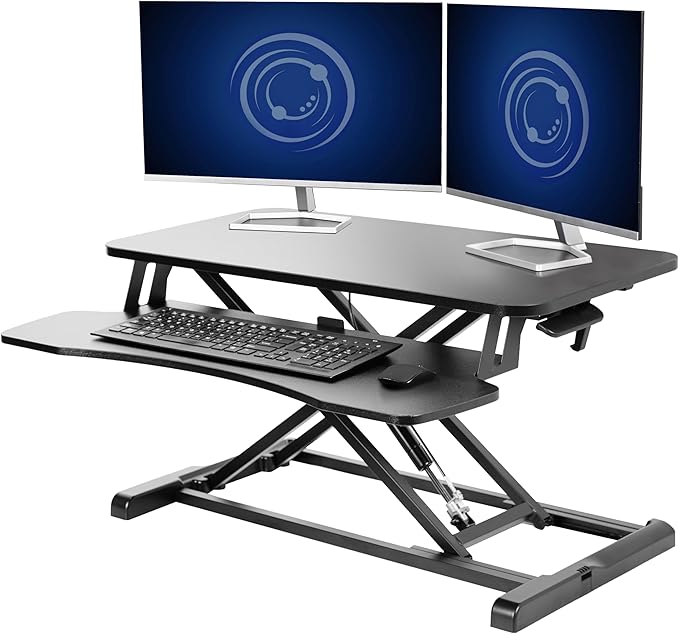 VIVO 32 inch Desk Converter, K Series, Height Adjustable Sit to Stand Riser by VIVO