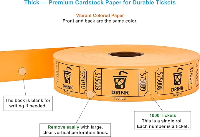 Tacticai 1000 Raffle Tickets, Single Roll - Image 2