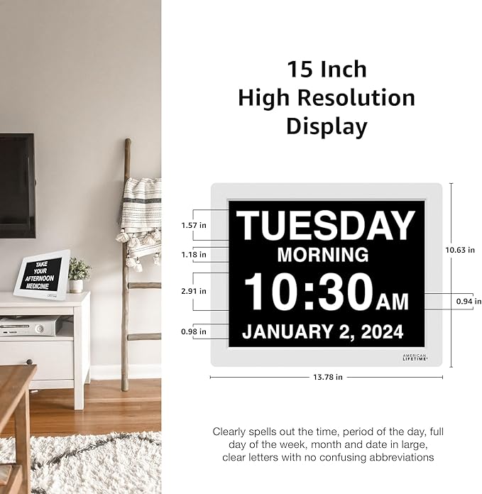 American Lifetime New 2026 Dementia Clock Large Digital Clock - Image 4