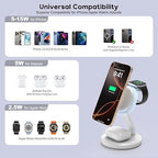 3 in 1 Foldable Magnetic Wireless Charging Station, iPhone Mag-Safe Charger - Image 8