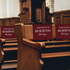 ChissNook Reserved Seating Chair Signs, This Row Is Reserved Pew Cloths Seating - Image 3