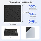 UNECHO 12 Pack 12" X 12" X 0.4" Acoustic Panels - Image 3