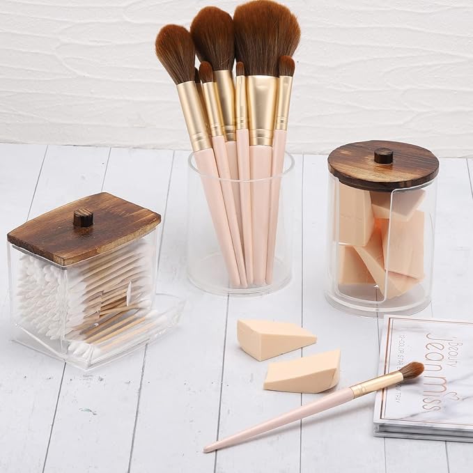 Tbestmax Bathroom Organizer Accessories Set-10 OZ Qtips Holder Storage - Image 6