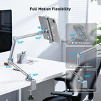 AboveTEK 2-in-1 iPad Stand for Desk, Aluminum iPad Holder Arm - Image 5