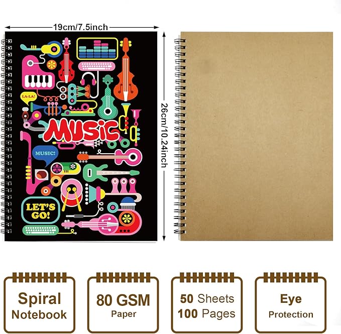 MAXCURY Blank Sheet Music Composition Manuscript Staff Paper Art Music Notebook - Image 2