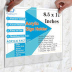 PecMuikee Acrylic Sign Holder 8.5x11 Horizontal, Wall Mount Acrylic Sign Holder - Image 4