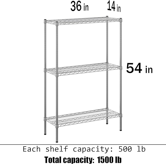Regal Altair 14" Deep x 36" Wide x 54" Height Wire Shelving Kit | 3-Tier | NSF - Image 3