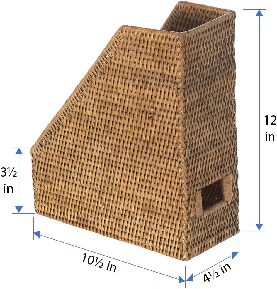 Kouboo 1060081 La Jolla Rattan Magazine File, Honey-Brown