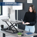 VIVO 32 inch Desk Converter, K Series, Height Adjustable Sit to Stand Riser - Image 4