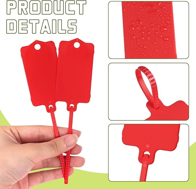 LeonBach 100 PCS Plastic Shipping Tags, 1.46" x 2.48", Waterproof Labels - Image 3