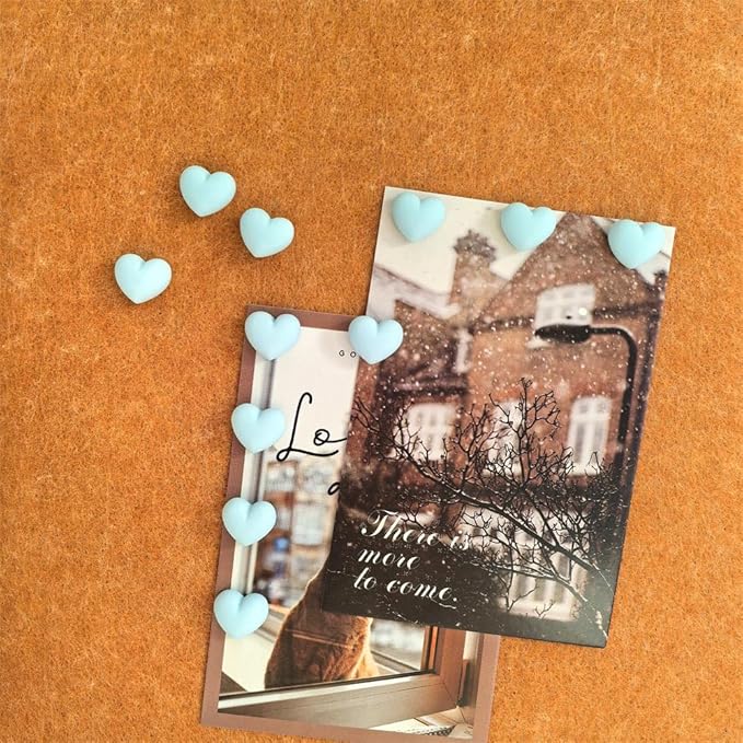 Aoxsie 28pcs Decorative Cute Push Pins Heart Blue Thumbtacks Thumb Tacks - Image 3