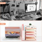 LEKETREE Desk Organizers and Accessories, 5-Tier Paper Letter Tray Organizer - Image 2