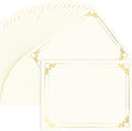50 Sheets Gold Foil Border Certificate Paper, 8.5 x 11 Inch Letter Size by Unknown