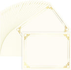 50 Sheets Gold Foil Border Certificate Paper, 8.5 x 11 Inch Letter Size by Unknown