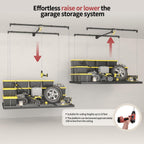 garage ceiling storage racks – 4x8 ft overhead showing dimensions