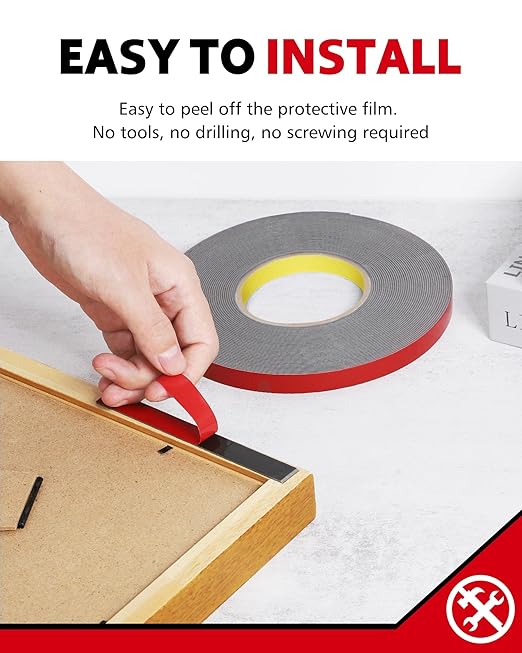 HitLights Double Sided Tape Heavy Duty, 1/2 in x 50 ft, Adhesive Mounting Tape - Image 4