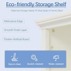 blini 5-Shelf Tall Bookcase White Wooden Bookshelves 33in Wide 5 Tier Bookcases - Image 4