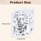 UCEC 4 Sheets Clear Stamps Set for Card Making, Vintage Plants Flowers Rubber - Image 4