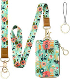bolimoss Floral Lanyard Wallet, Cute Teacher Lanyards by BOLIMOSS