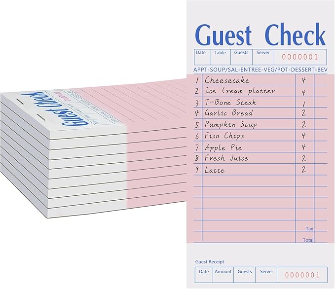 Guest Check Books 10 Pack, Guest Checks by VIANDKI