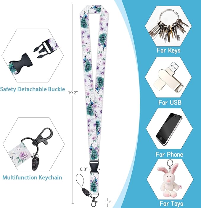 Peacock Lanyards for ID Badges, Badge Holder - Image 5