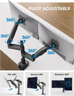 huanuo 17-32 inch dual monitor stand, stacked monitor, side view