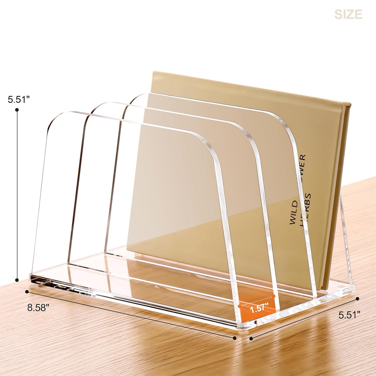 YUXUN Desk File Organizer,3-Section Vertical Clear Acrylic Desk Organizer Fil...