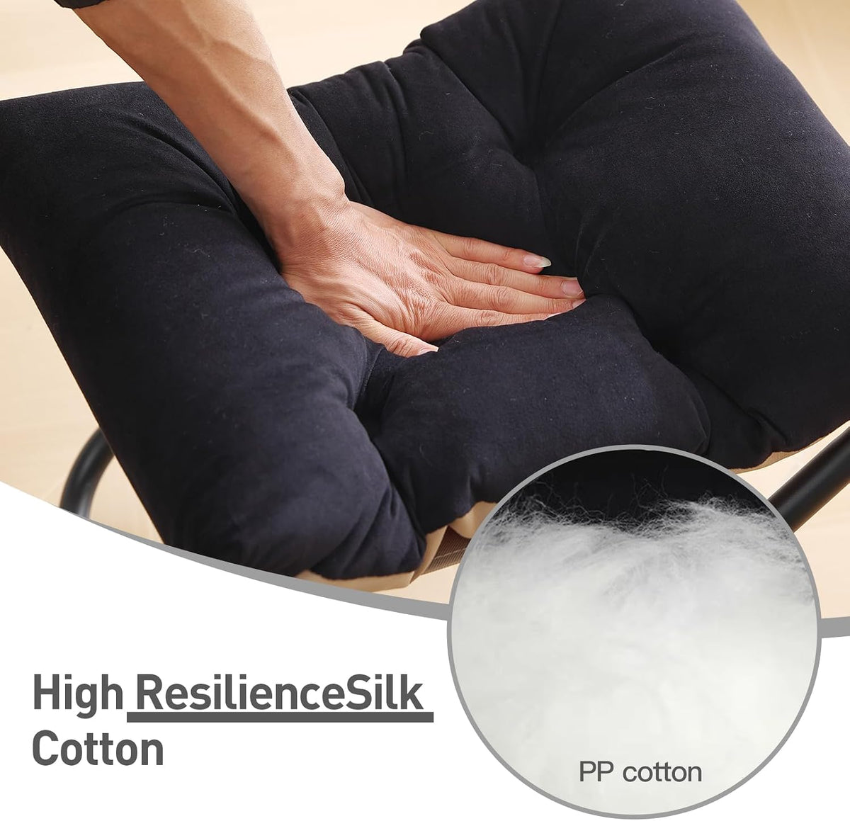 LITA Folding Ottoman, Upholstered Folding Foot Rest Stool for Living Room