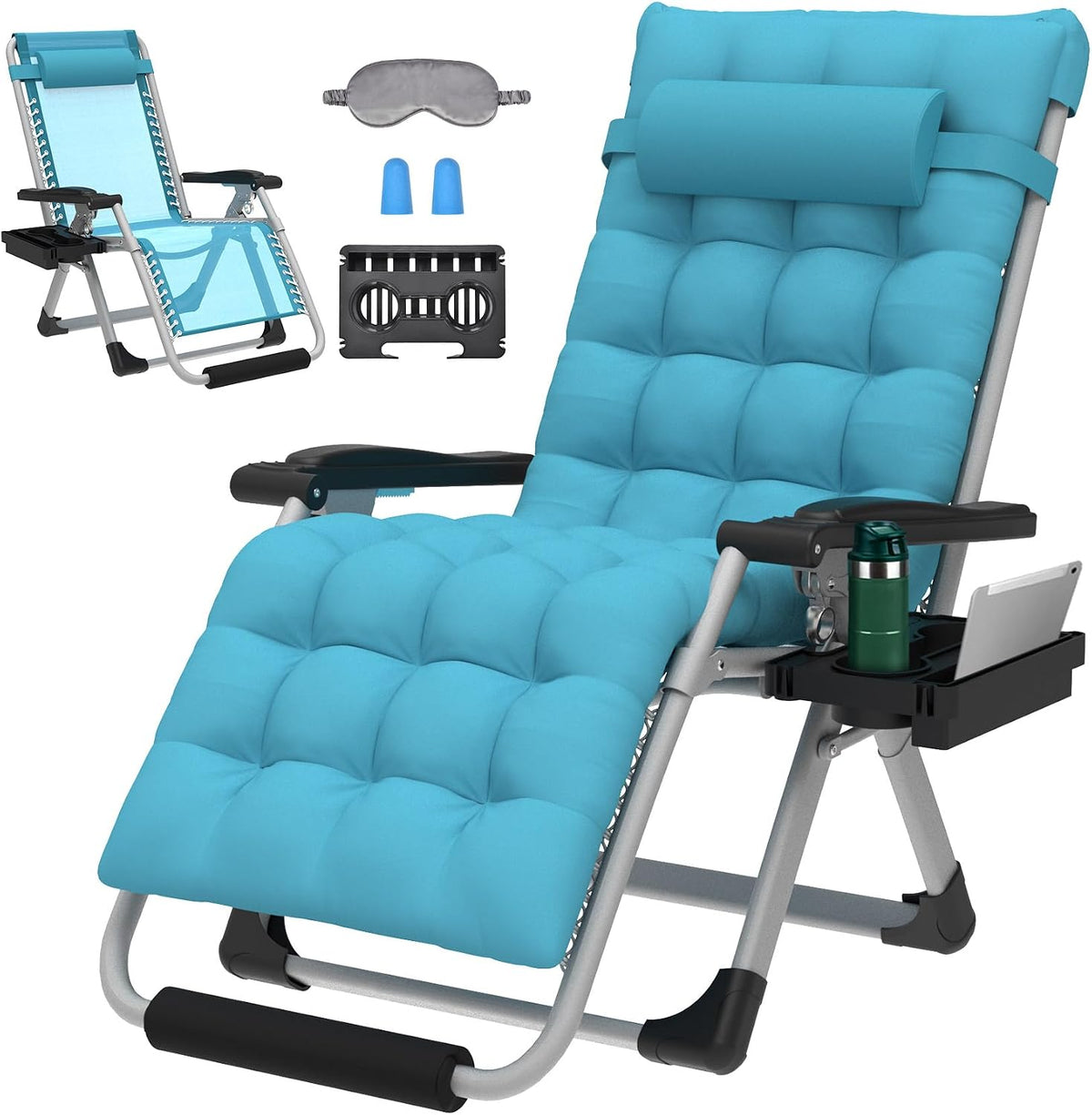 ZENPETIO 29In XL Zero Gravity Chair, 440LBS with Cushion