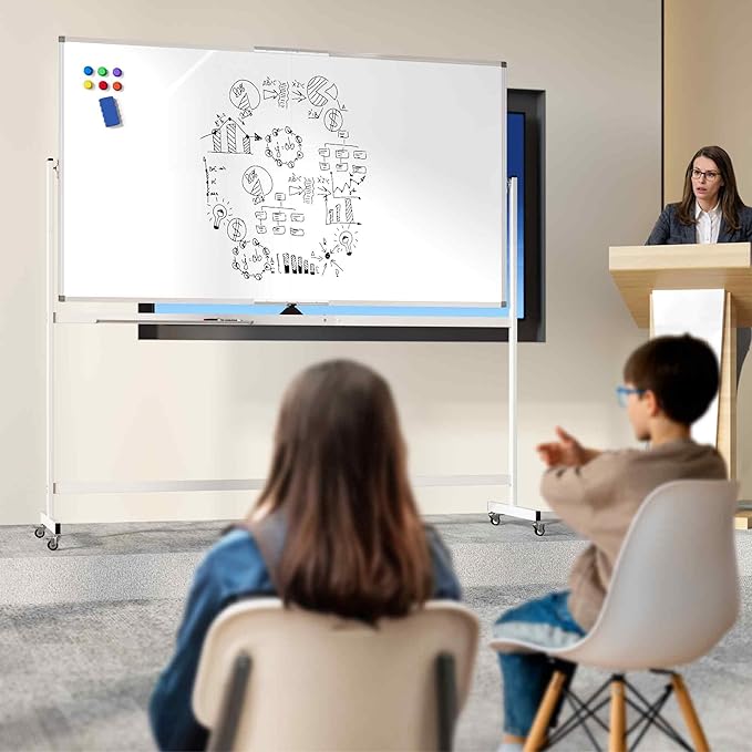 Neatsure Large Rolling Whiteboard on Wheels, Portable Standing Magnetic Dry - Image 2