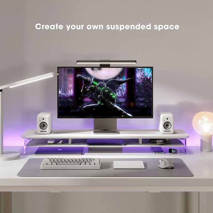Fenge Acrylic Monitor Stand Riser, 42.5 Inches Dual Monitor Stand - Image 7
