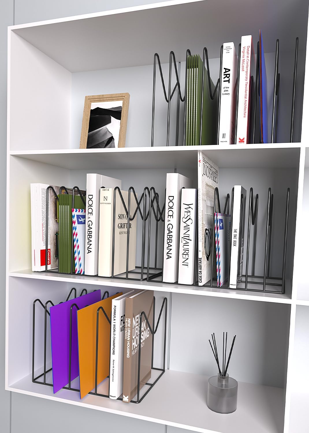 TOPCJ 4 Sets Wire File Organizer for Desk,File Folder Holder/Rack/Stand,File ...