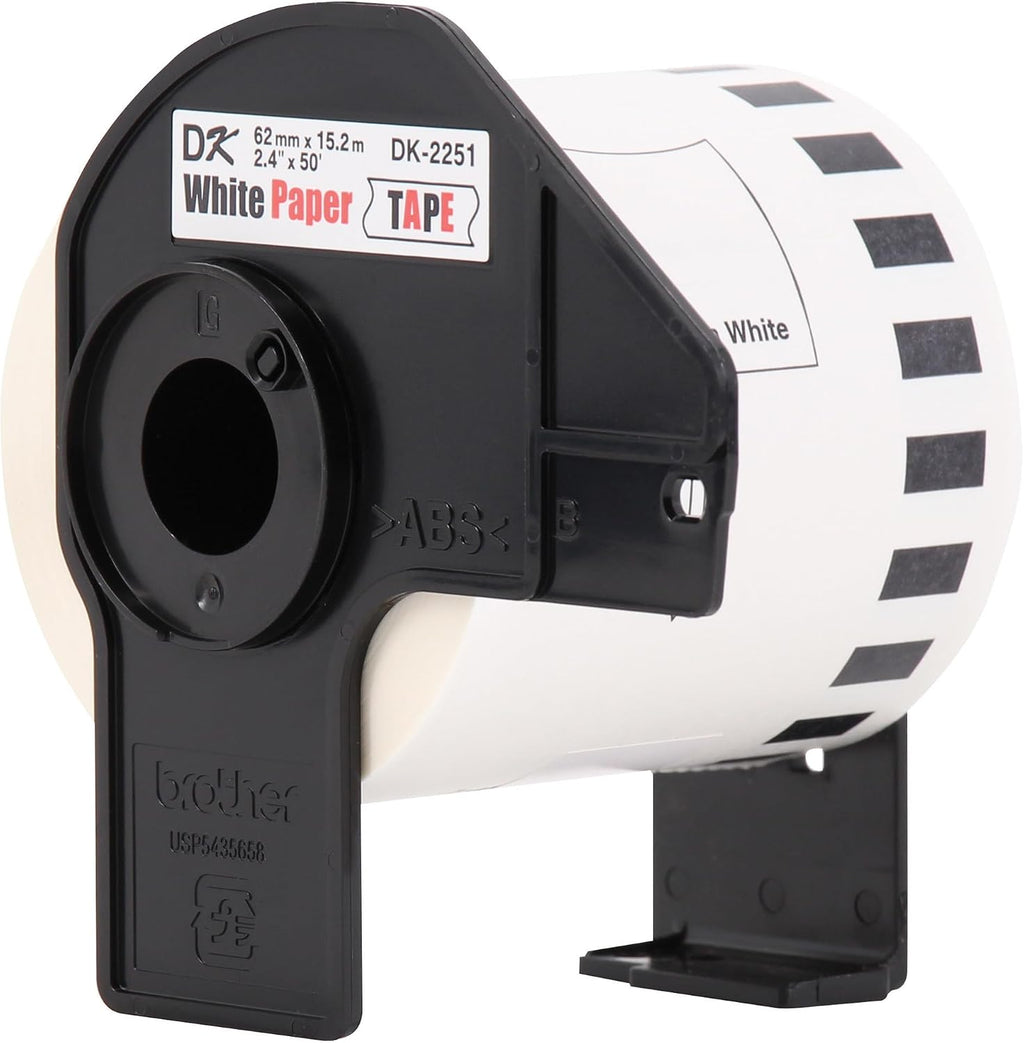 Brother Genuine DK-22513PK Continuous Length Replacement Labels, Black/Red Label on White Paper Tape, Engineered with Excellence, 2.4” x 50 feet, (3) Rolls per Box (DK22513PK)