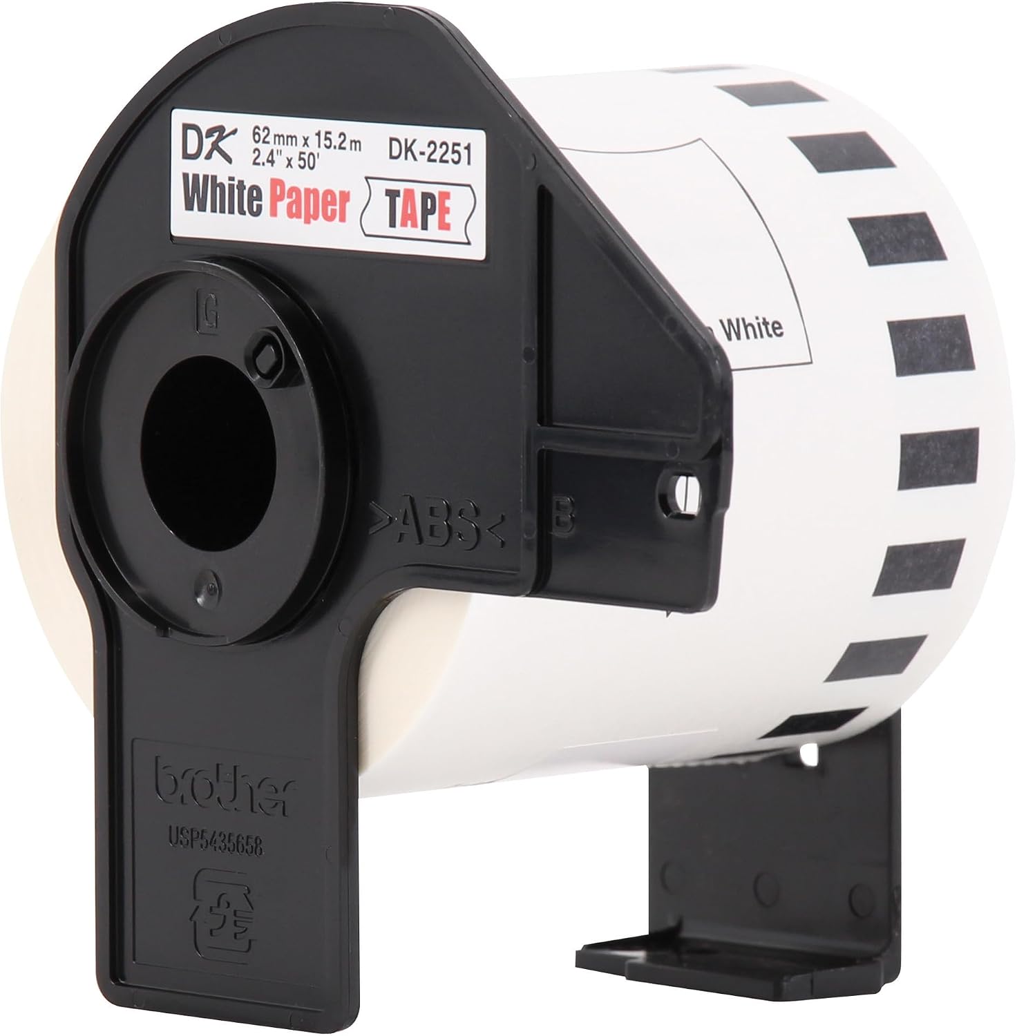 Brother Genuine DK-22513PK Continuous Length Replacement Labels, Black/Red Label on White Paper Tape, Engineered with Excellence, 2.4” x 50 feet, (3) Rolls per Box (DK22513PK)