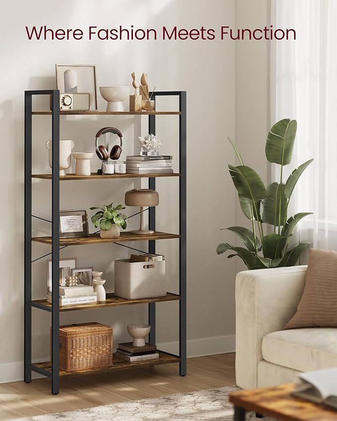 VASAGLE 5-Tier Bookshelf, Bookcase - Image 4